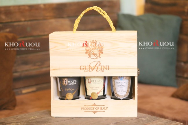 Rượu vang hộp gỗ