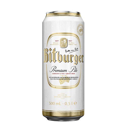 Bia Bitburger lon 500ml Đức 4.8% - thùng 24 lon