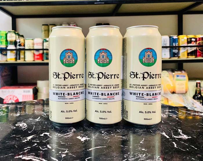 Bia St. Pierre White 5,0% Bỉ –  thùng 24 lon 500ml