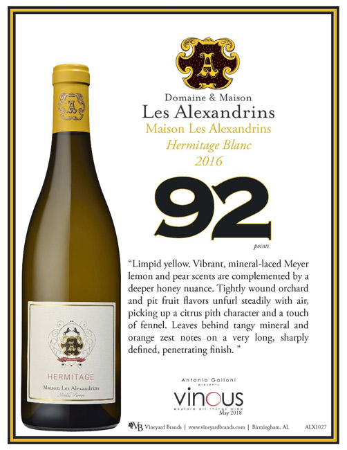 Rượu Vang Pháp Maison Les Alexandrins Hermitage Blanc