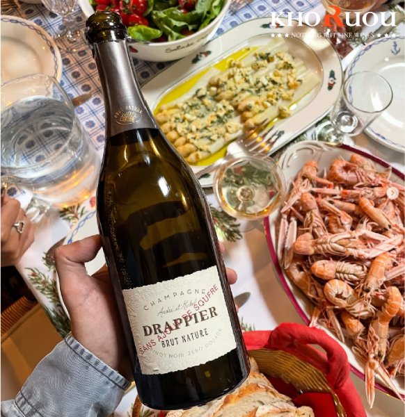 Rượu Champagne Pháp Drappier Brut Nature Zéro Dosage Sans Ajout de Souffre khoruou