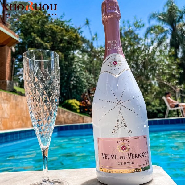 Rượu Vang Sủi Pháp Veuve Du Vernay Ice Rosé