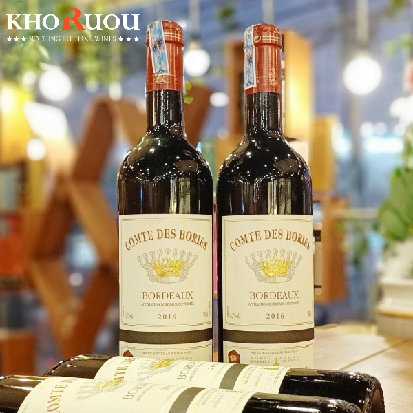 Rượu vang Pháp Comte des Bories khoruou