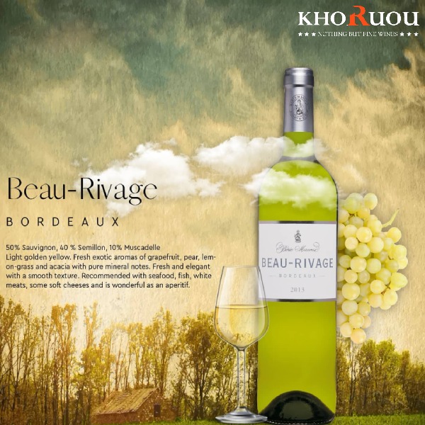Rượu vang Pháp Beau-Rivage Blanc khoruou