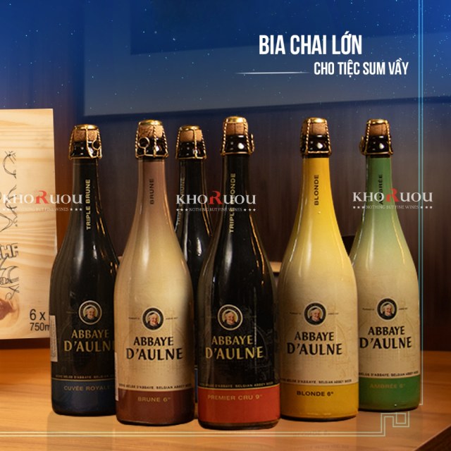 Xách Bia Tết Cao Cấp: 2 chai bia Abbaye 750ml kèm ly chính hãng