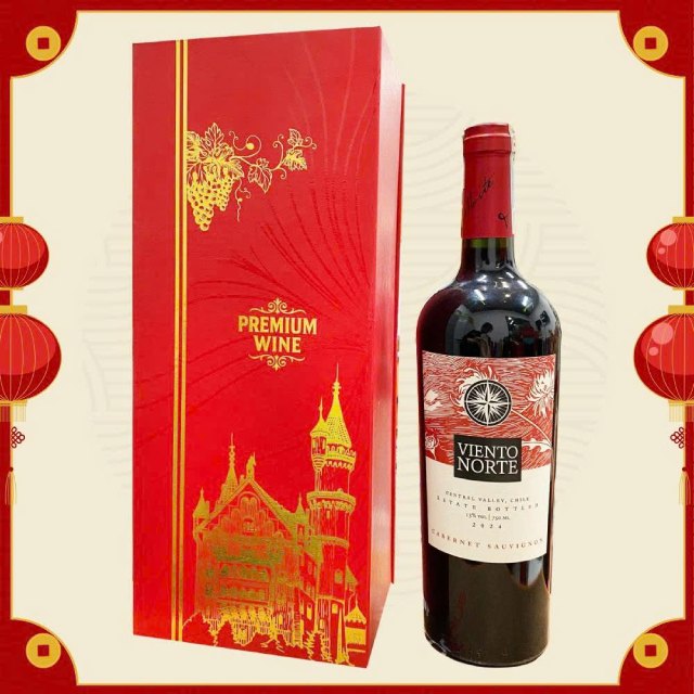 Rượu Vang Chile Viento Norte kèm Hộp giấy đỏ Premium Wine