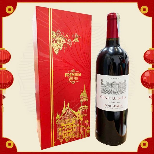 Rượu Vang Pháp Château du Pin Bordeaux kèm Hộp giấy đỏ Premium Wine