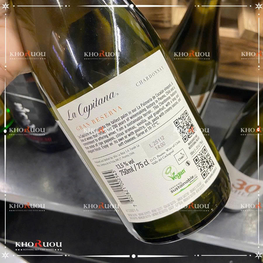 Rượu vang Chile La Capitana Gran Reserva Chardonnay