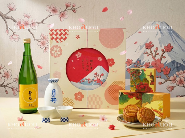 hộp quà trung thu rượu sake nhật